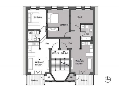 Bsp. Wohnungen im ersten und zweiten Obergeschoss