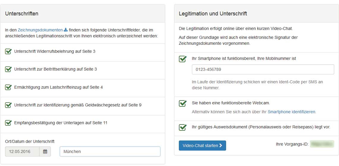 Digitaler Zeichnungsprozess - Schritt 6: Legitimation & Unterschrift