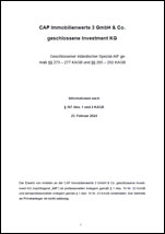 § 6b Fonds CAPRENDIS – CAP Immobilienwerte 3 - Kostenlos Unterlagen anfordern